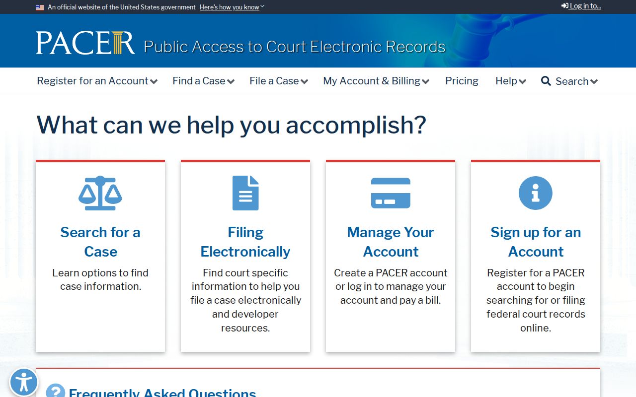 Federal PACER access for Forest City criminal case records