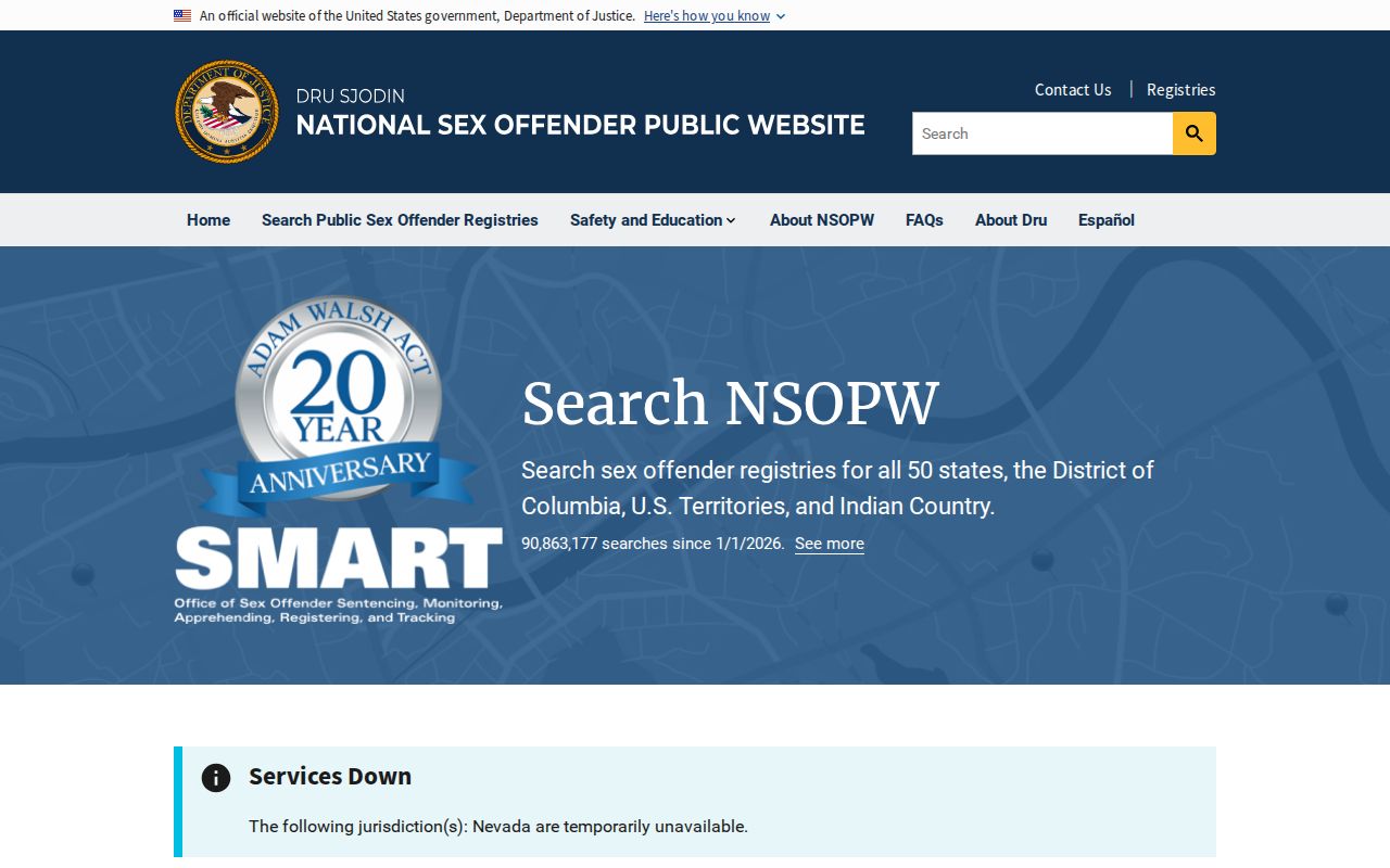 National tool for a cross-state Susquehanna County sex offender search