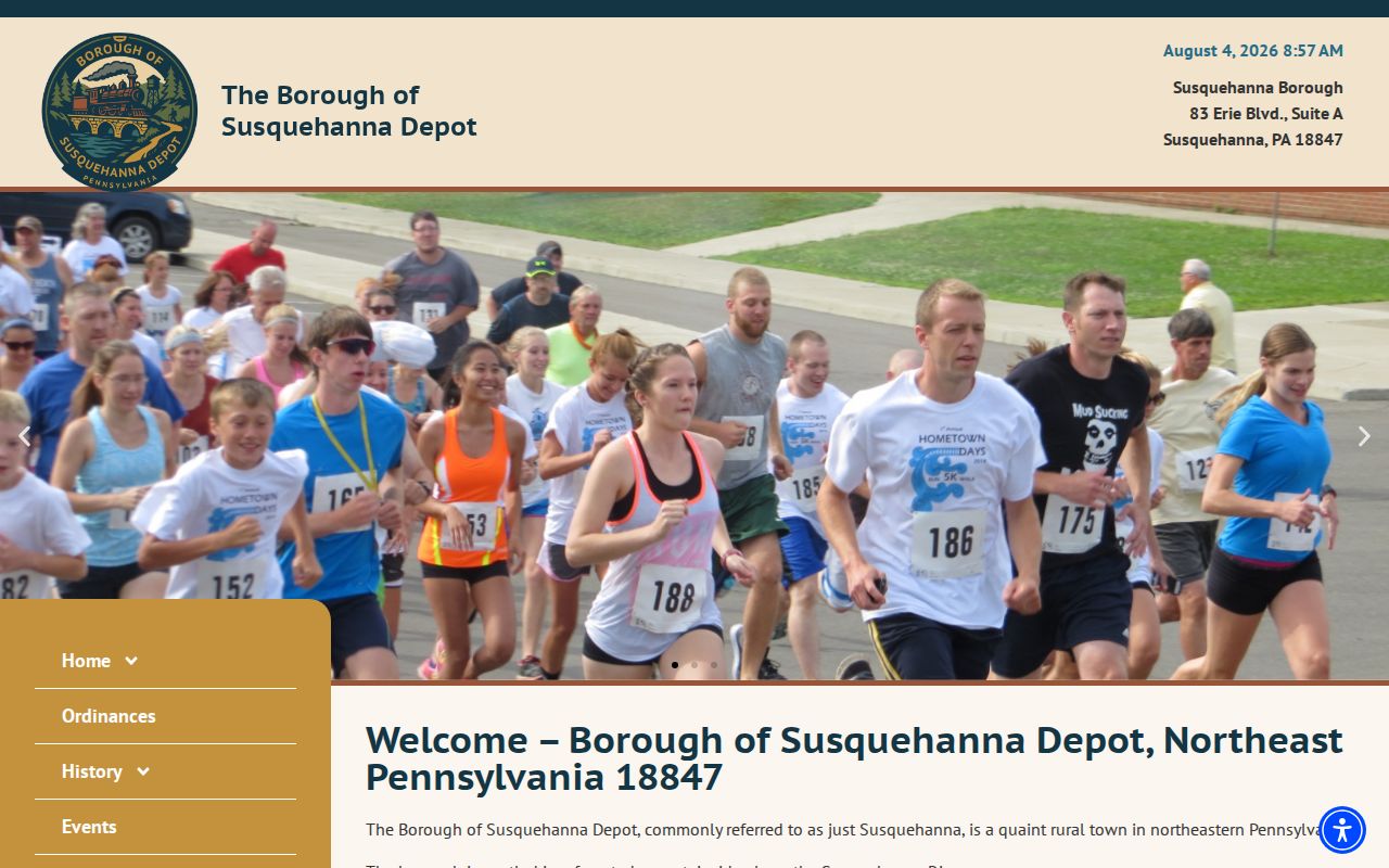 Susquehanna Depot borough setting for Susquehanna County criminal record searches